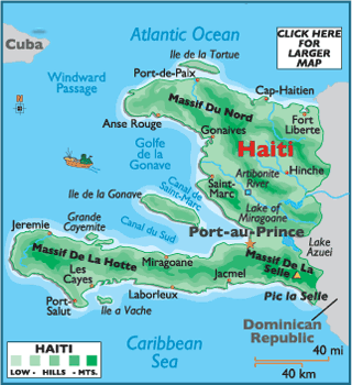 Haiti Major stadte Map