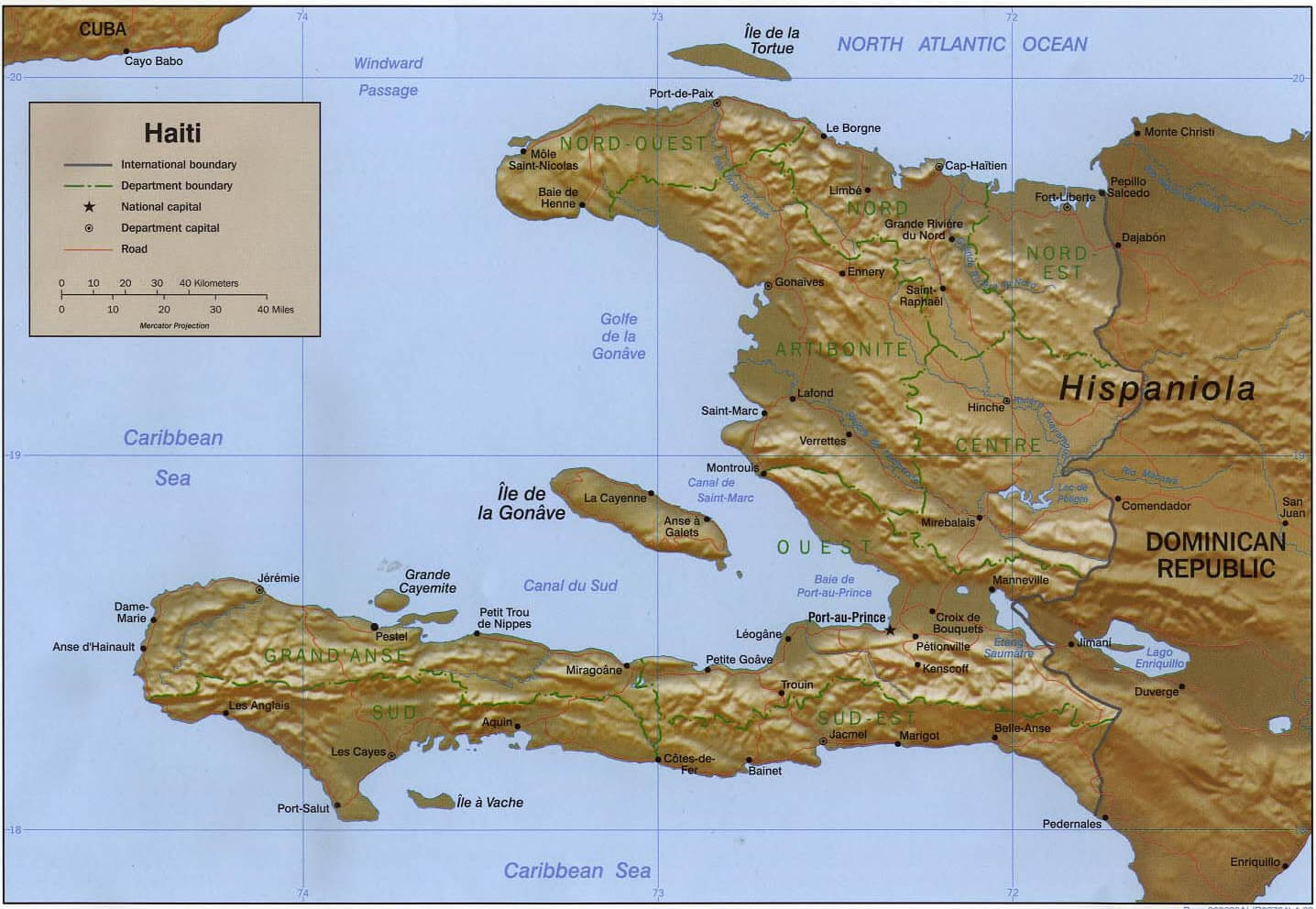 haiti beschattet linderung karte 1999