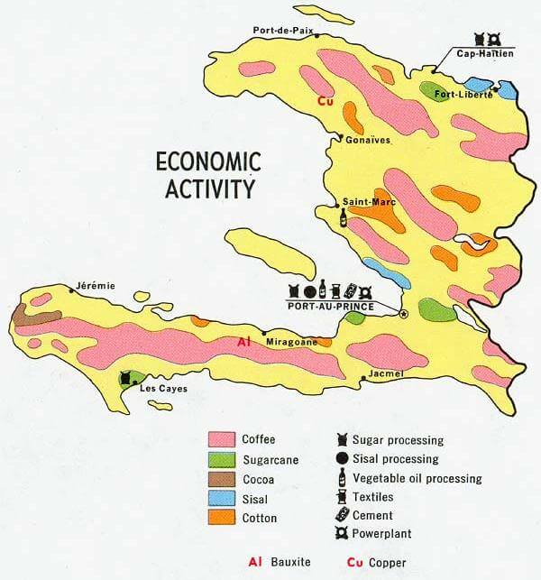 haiti okonomisch aktivitat karte 1970