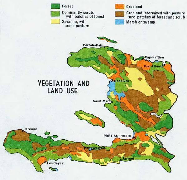 haiti vegetation land benutzen karte 1970