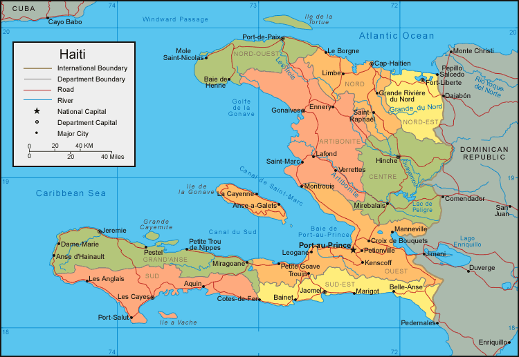karte von Haiti