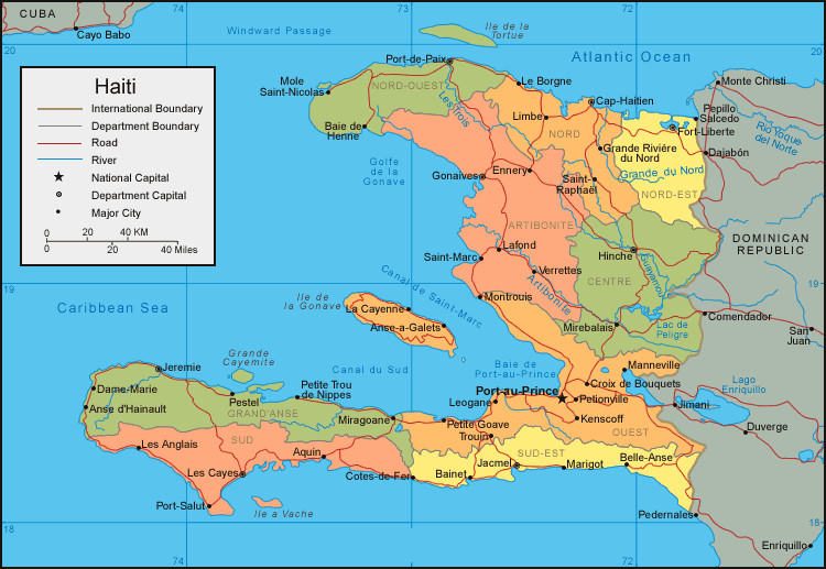 Karte von Haiti