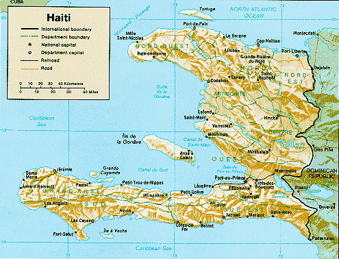 physikalisch karte von haiti