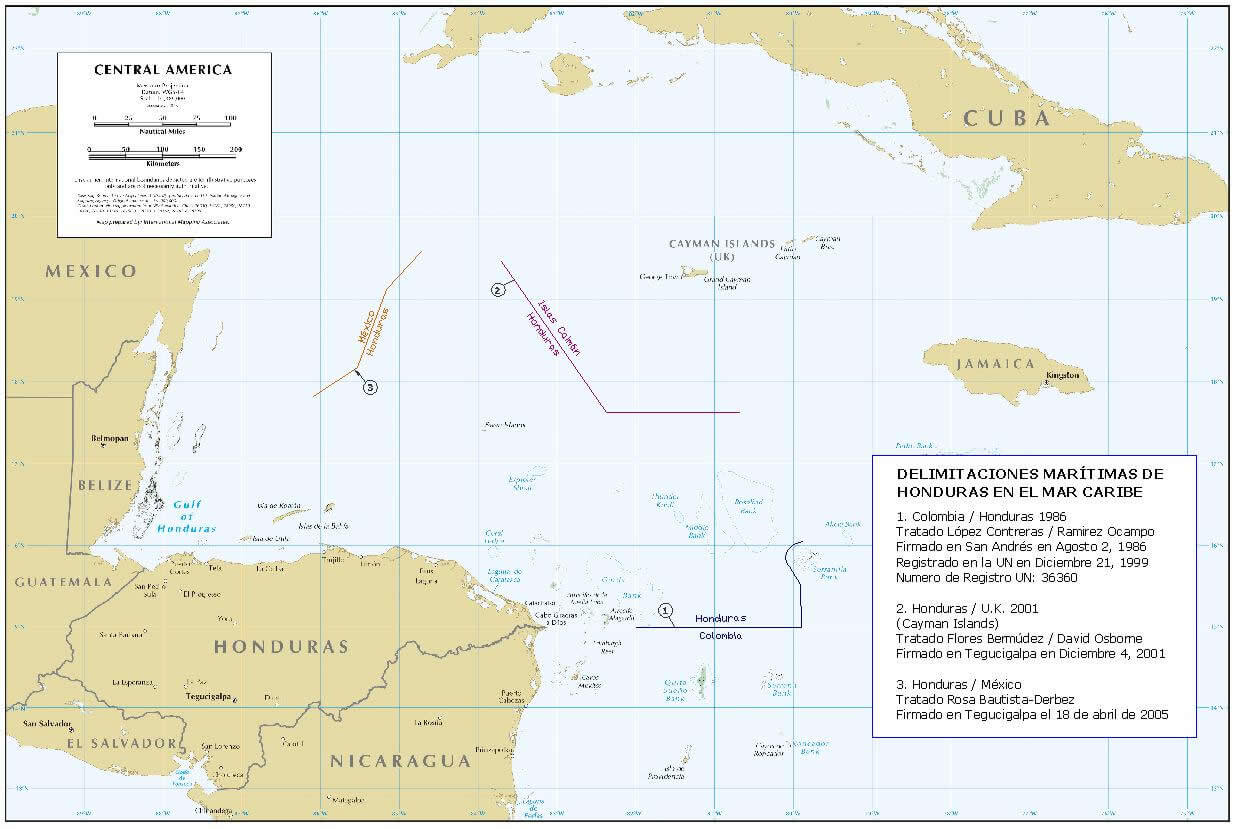 honduras marine grenzen karte