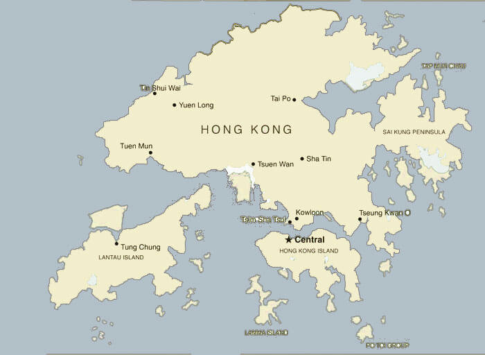 hong kong insel karte
