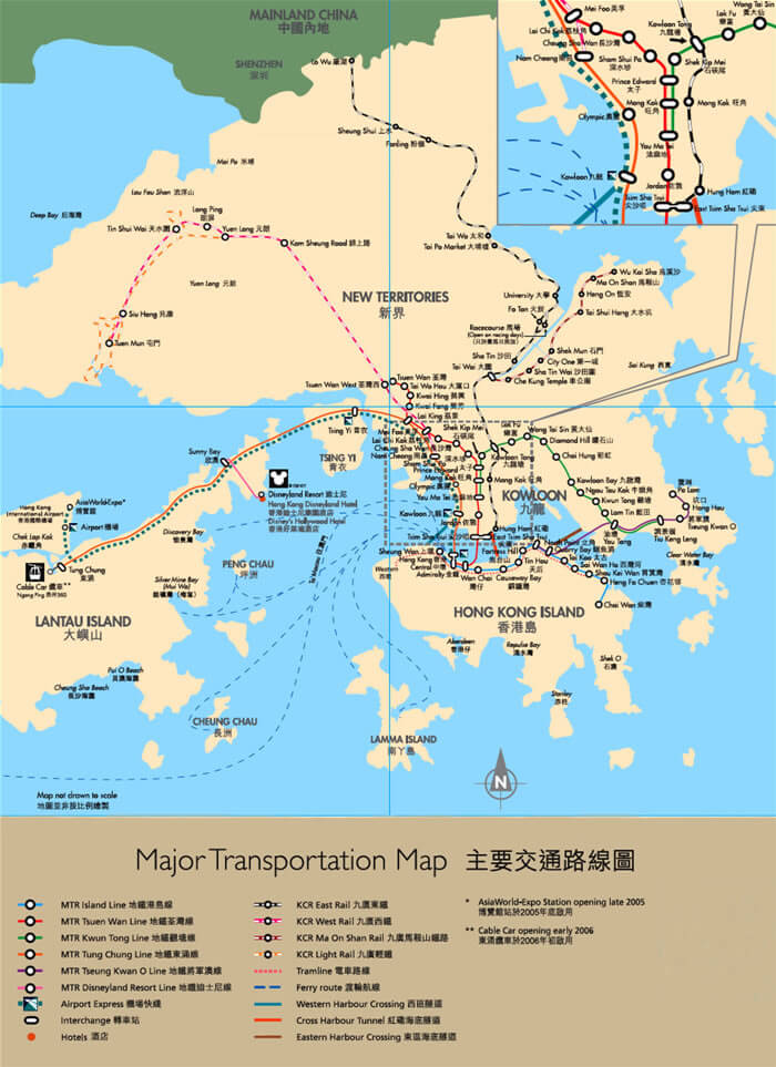 transportation karte von hong kong