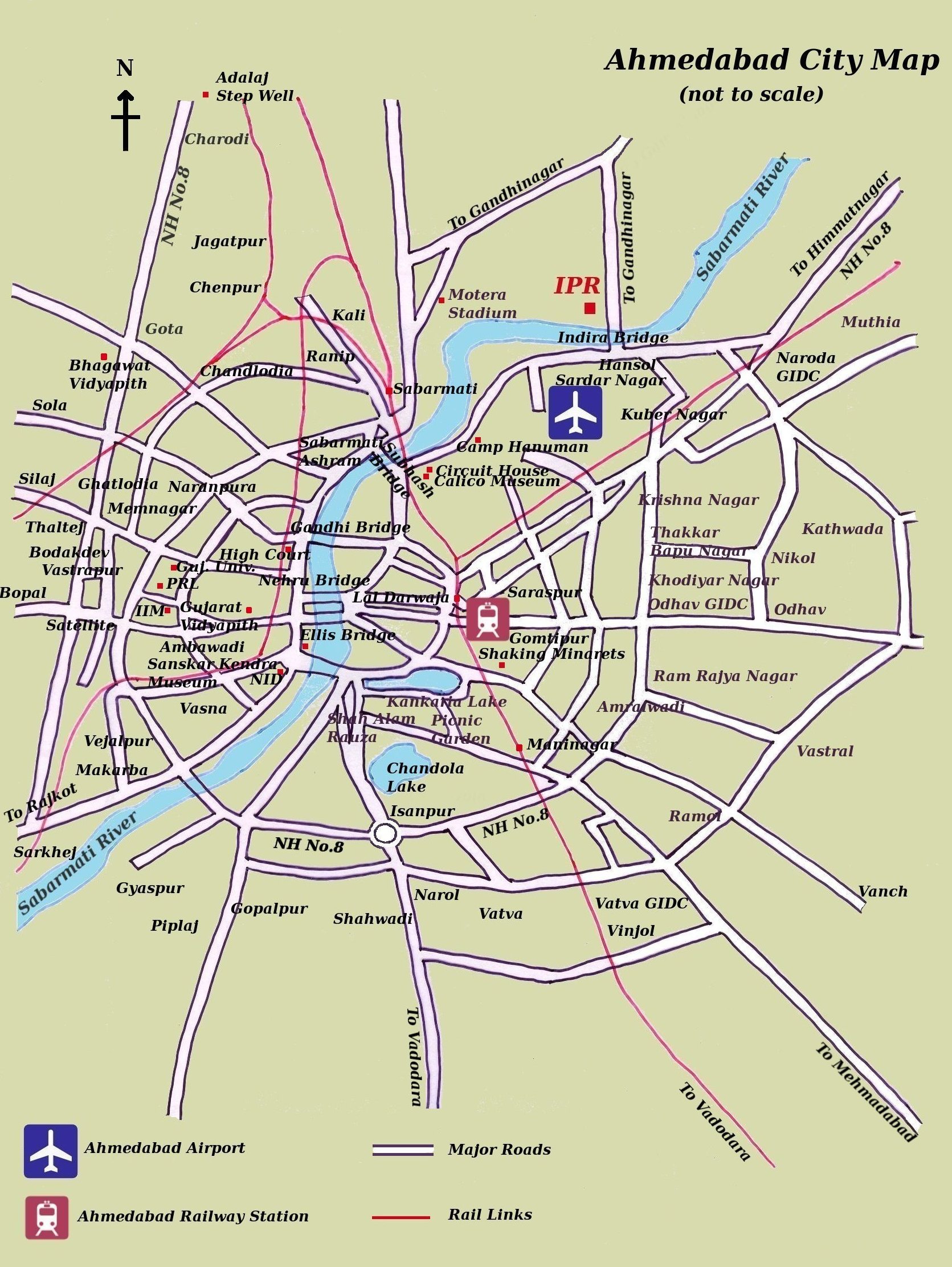 ahmedabad stadt karte