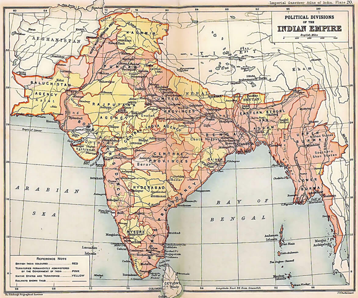 british indienn reich karte 1909