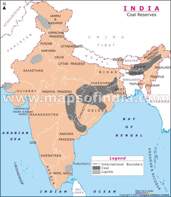 indien coalreserves karte