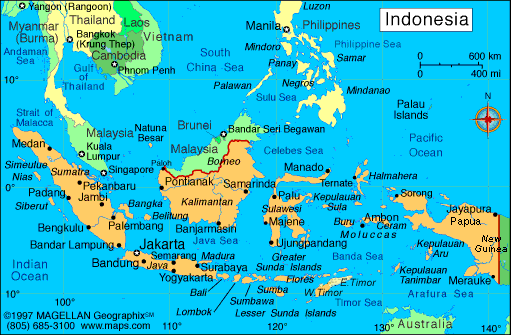 indonesien politisch karte