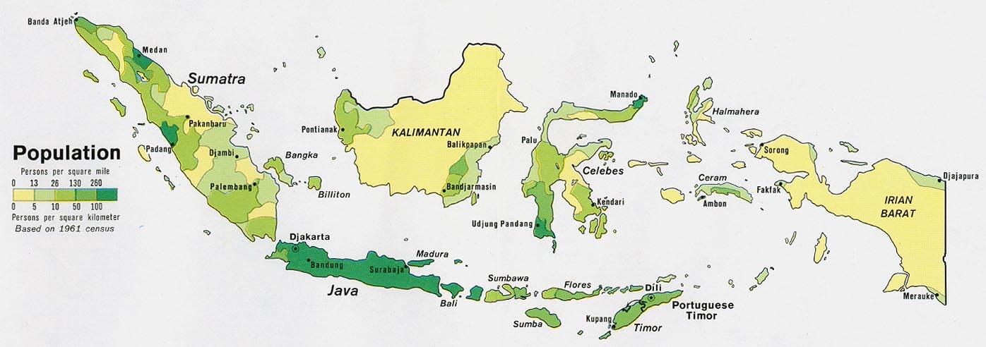 indonesien bevolkerung karte