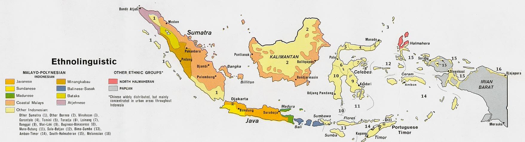 indonesien ethnisch gruppen karte