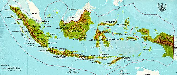 indonesien physikalisch karte