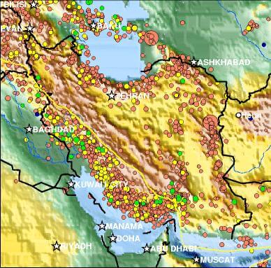 iran fault aktivitat karte