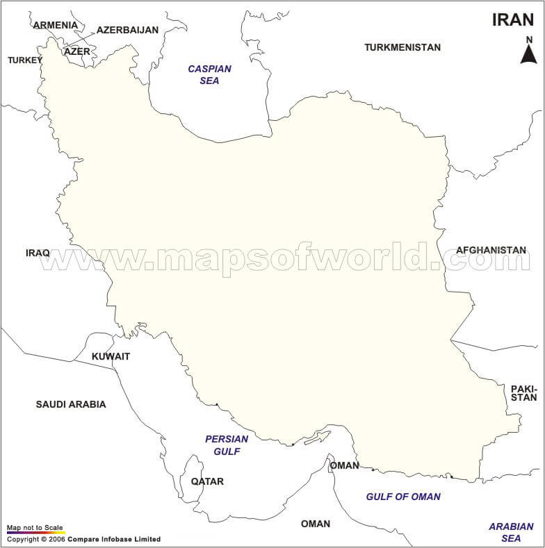 iran skizzieren karte