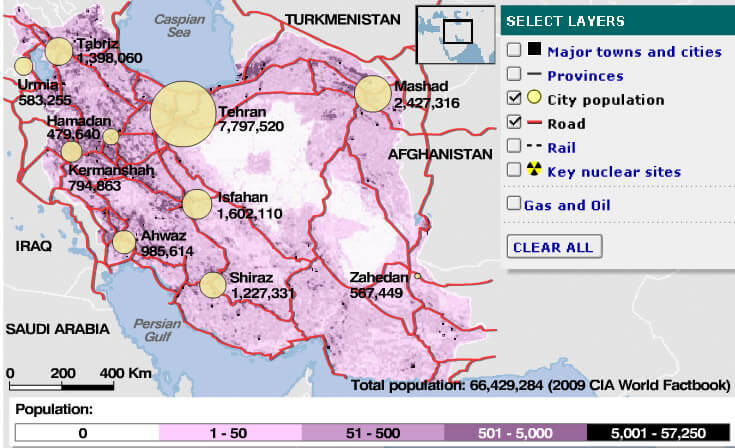 strase karte von iran