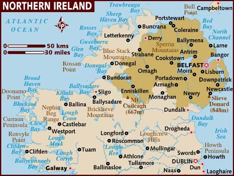 karte von nordlich irland Belfast