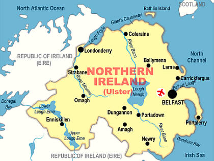 Derry nordlich irland karte