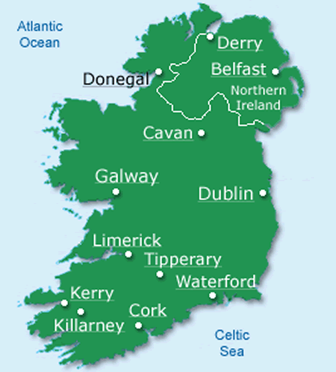 irland stadte karte dublin