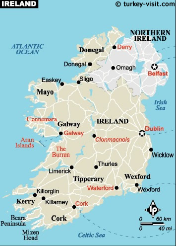 irland karte Galway