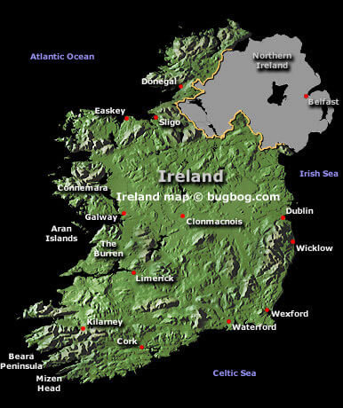 irland satellit karte