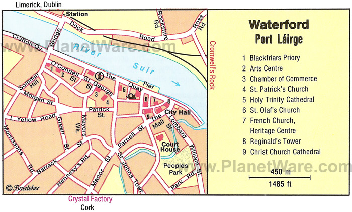Waterford stadt karte