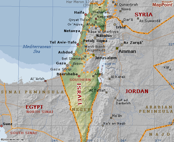 israel karte physikalisch