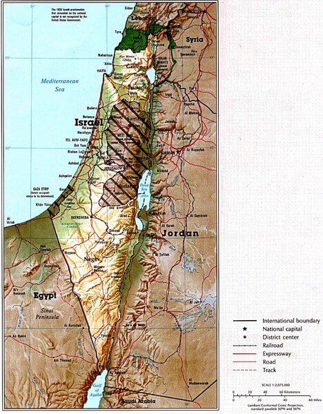 physikalisch karte von israel