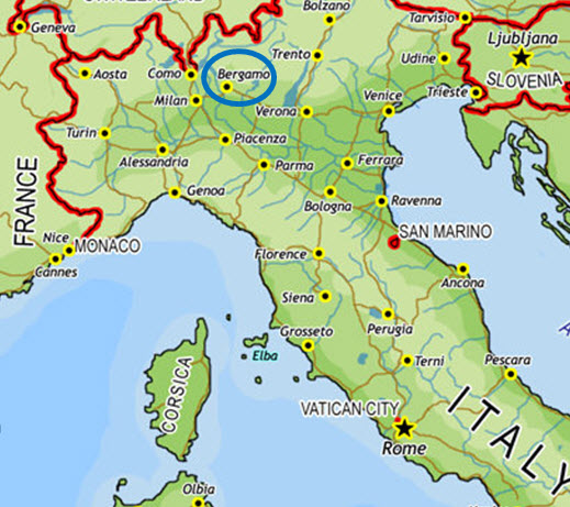 italien Bergamo karte