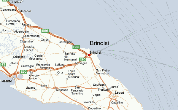 Brindisi regionen karte