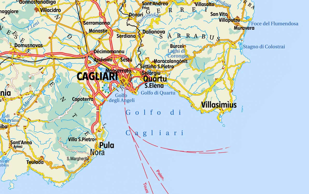 Cagliari strase karte