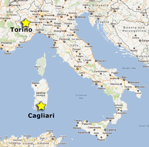 italien Cagliari karte