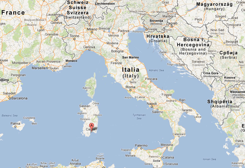 karte von Cagliari italien