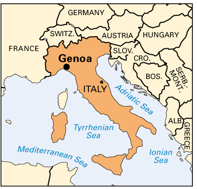 italien Genoa karte