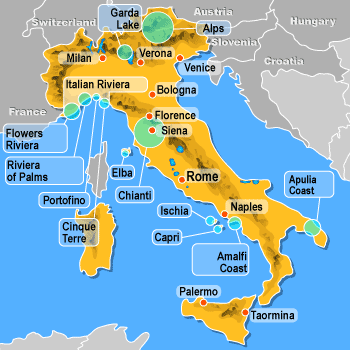 italien tourismus karte