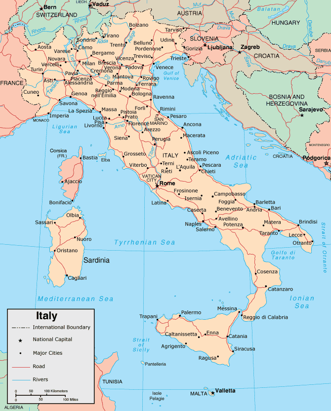karte von italien