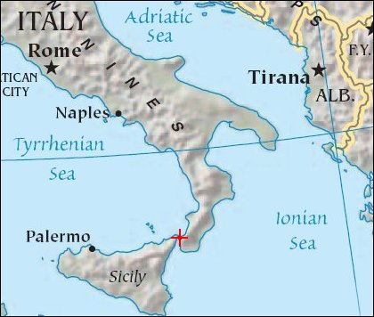 Messina strait karte