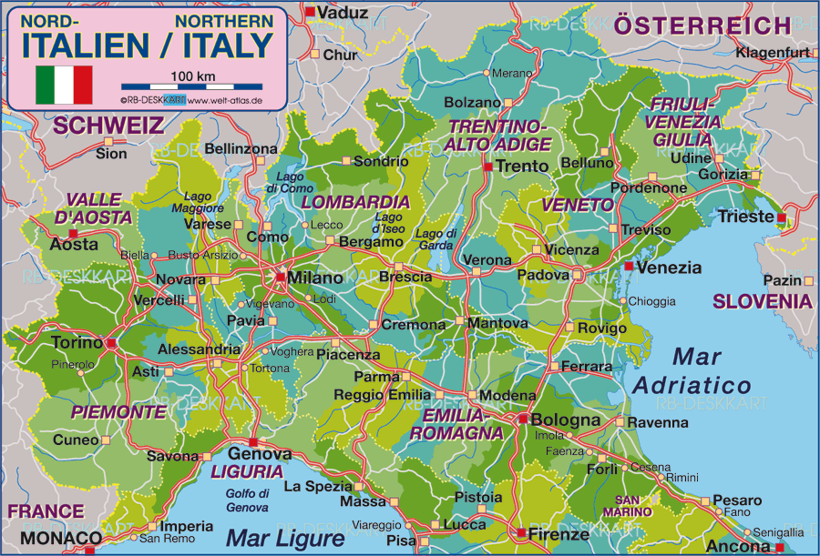 Novara regional karte