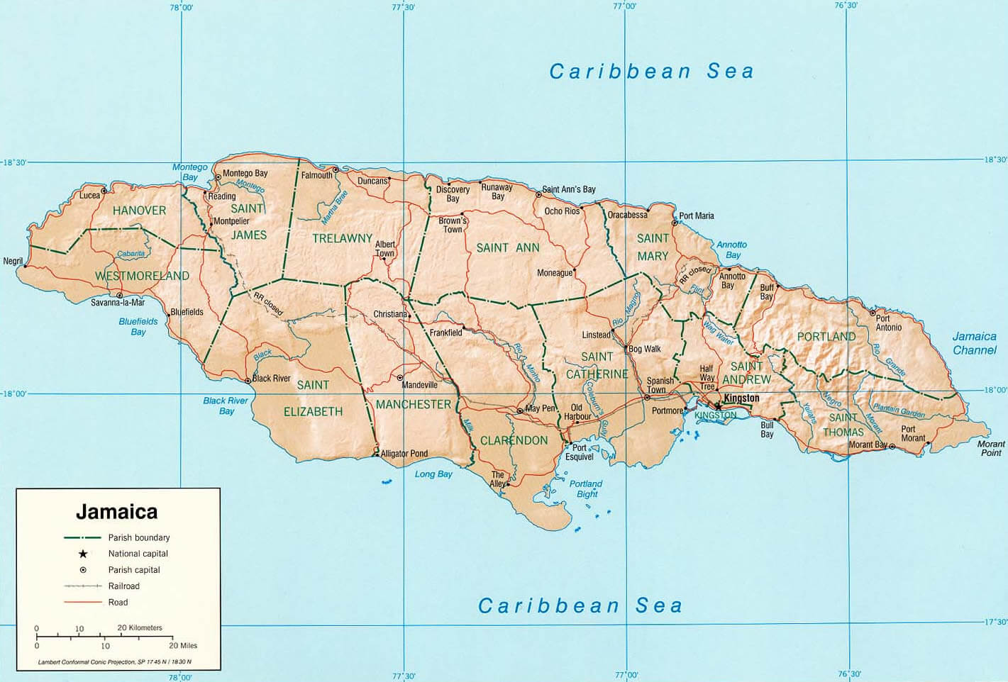 jamaika beschattet linderung karte 2002