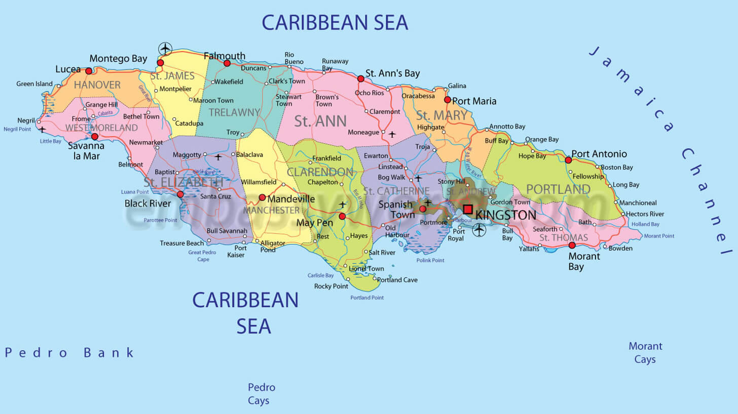 jamaika karibik meer karte