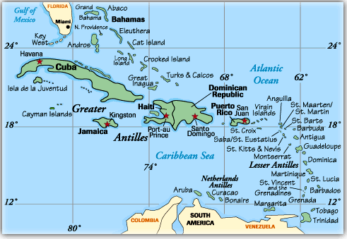 karibik karte jamaika