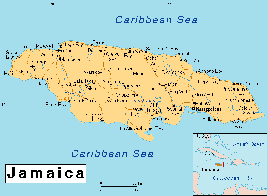 karte von jamaika