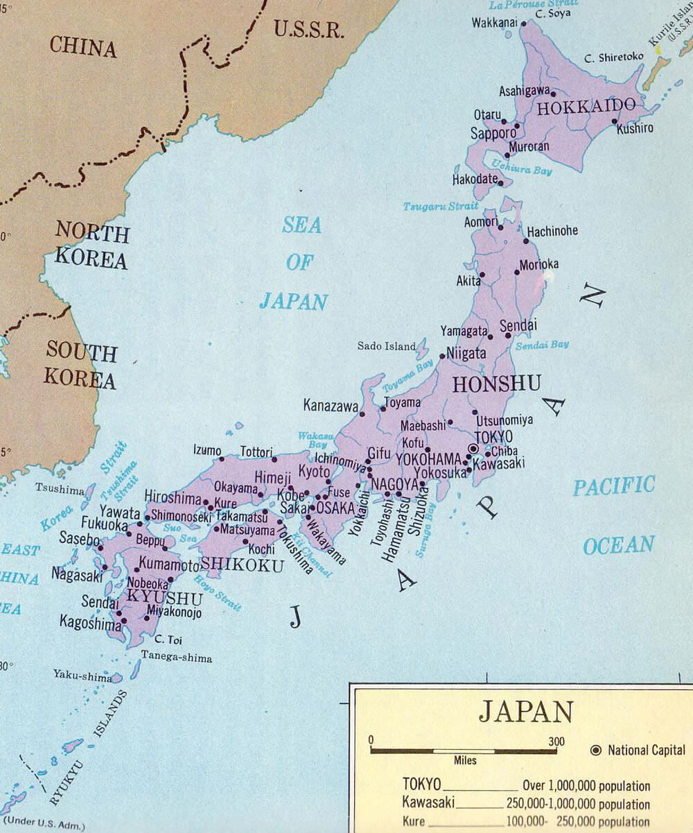 karte von japan 1965