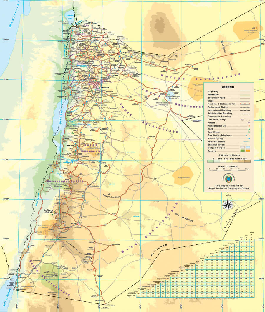 jordanienien karte englisch