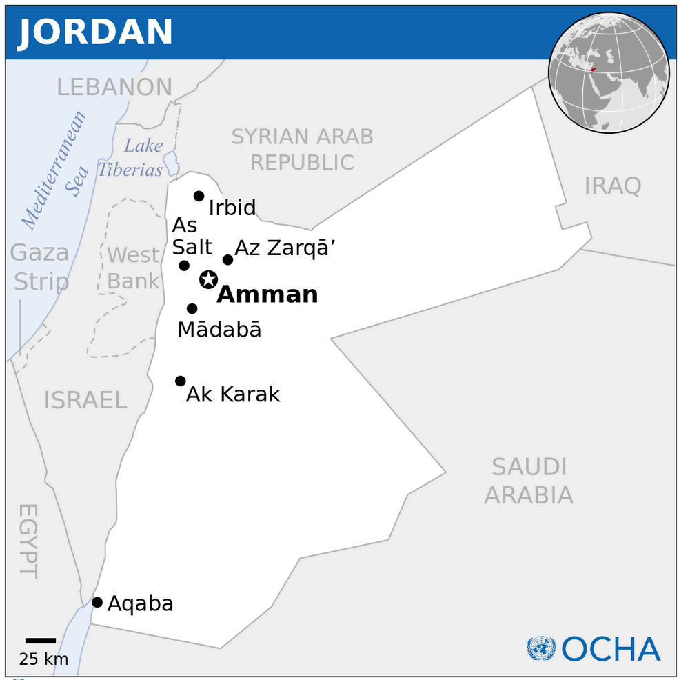 jordanienien lage karte