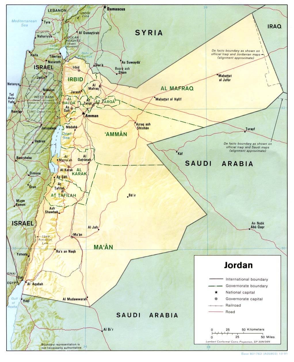 jordanienien regional karte