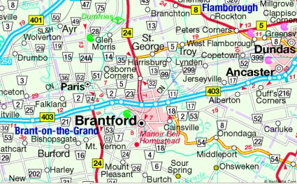 Brantford karte