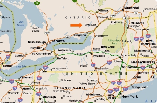 Brockville regionen karte