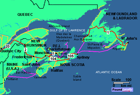 Charlottetown karte Maritimes