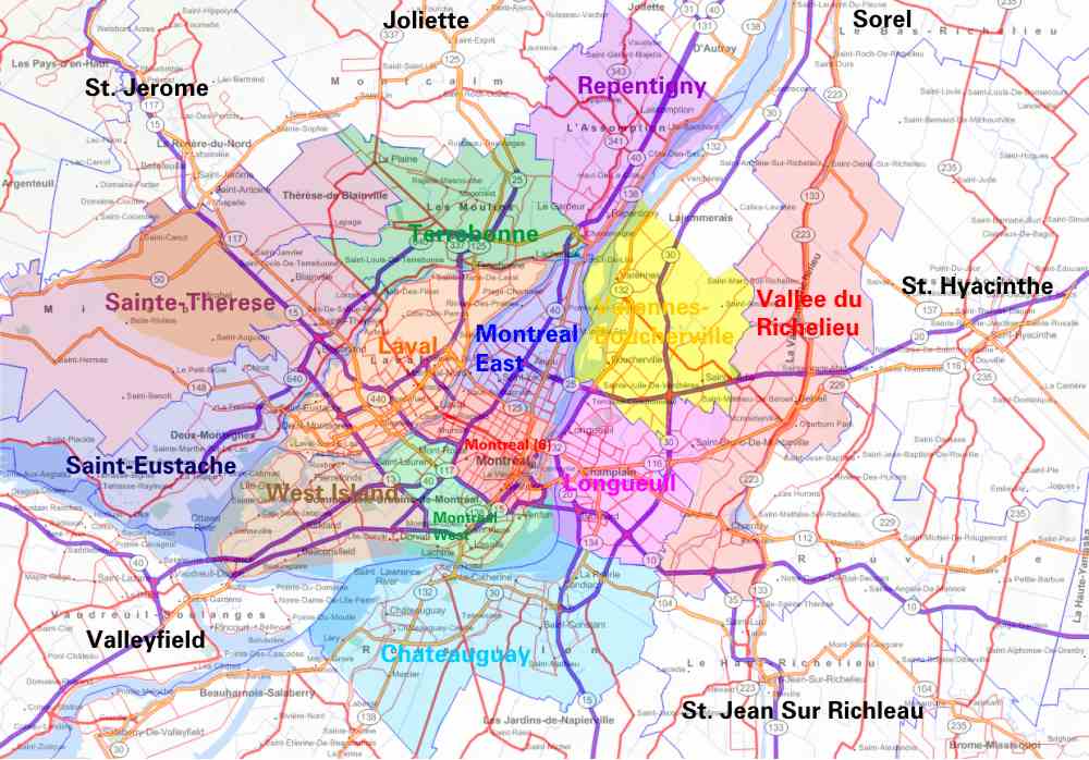 Chateauguay provinz karte
